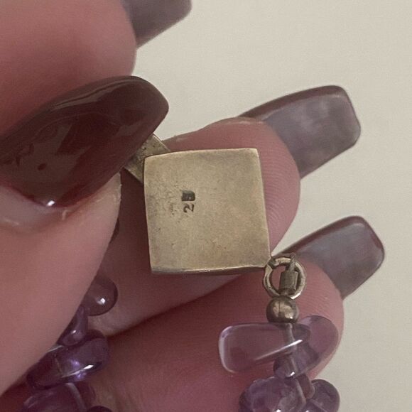 Amethyst & Peridot Necklace 15” - Picture 4 of 4